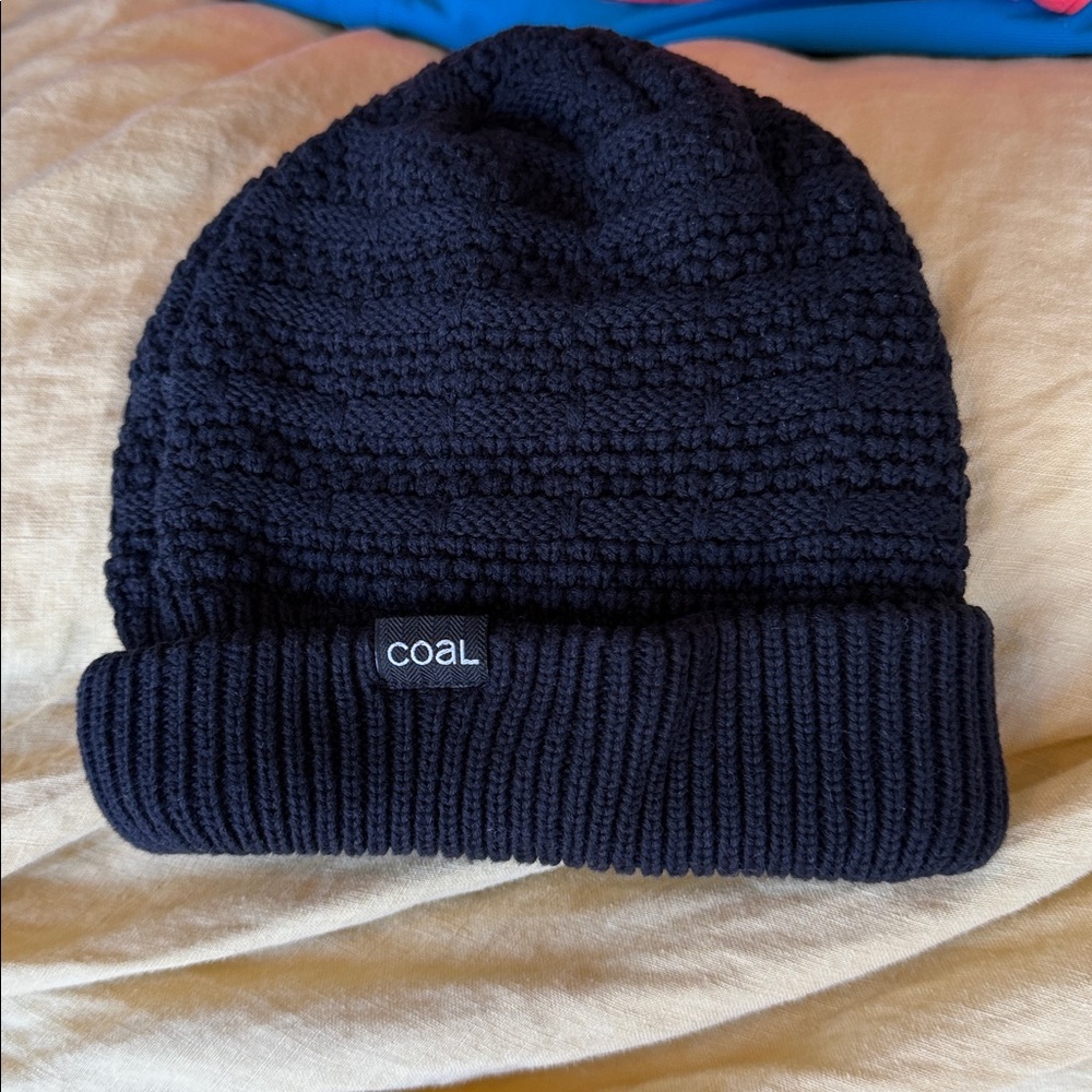 COAL Black Knit Winter Beanie – OS – Double-Layer Warm